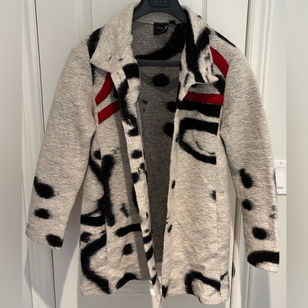 Tlb Design Canada Vintage 80’s Hand Made Custom Wool Blend Shaket Sweater Jacket